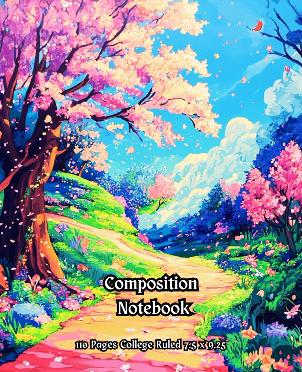 Japanese Garden Themed Cover Composition Notebook: Aesthetic Magical Spring In Wonderland Style Cover with 110 Pages College Ruled for Home and Work, School, College, University baixar o livro de graça