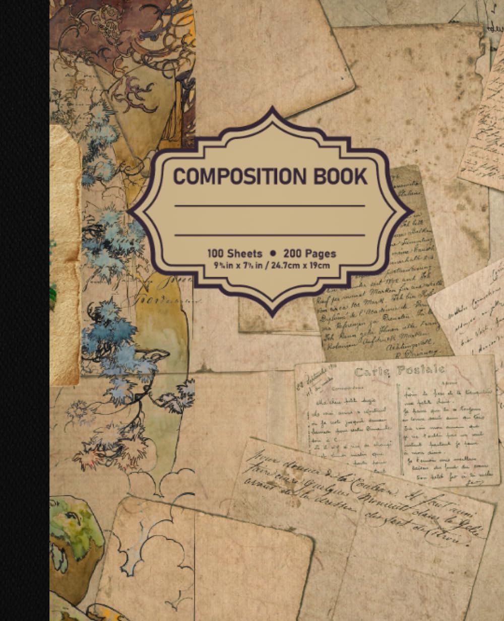 Composition Notebook College Ruled: Vintage Junk Journal Illustration |Vintage Ephemera Old Paper Aesthetic Journal For School, College, Office, Work baixar livro de graça
