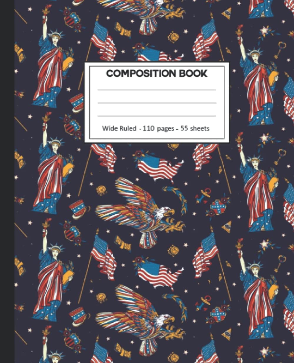 ler totalmente Composition Notebook: Composition Notebook with American Flag for School.