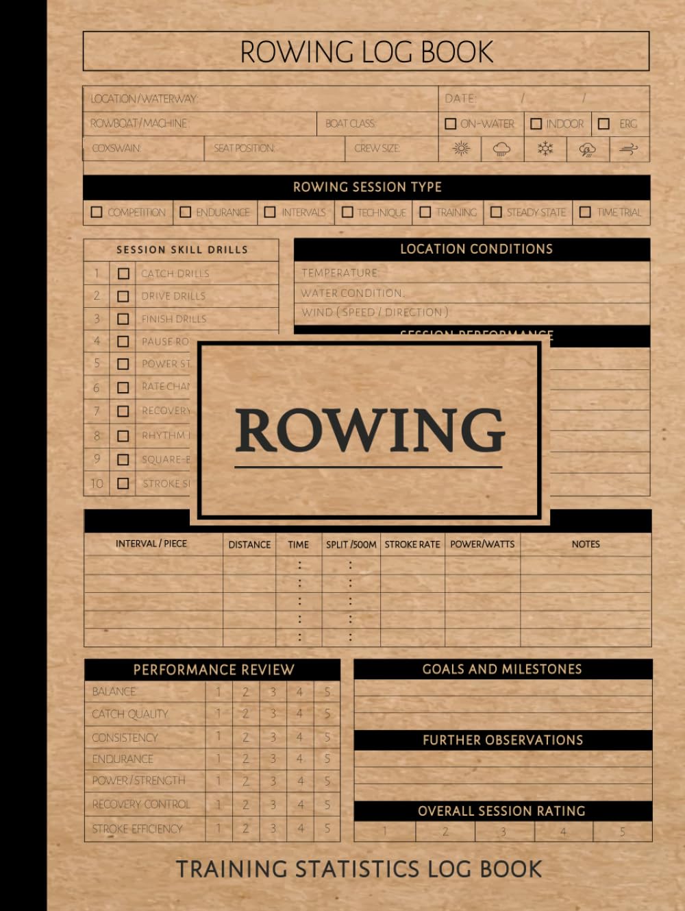 Rowing Training Statistics Log Book: Exercise Journal. Track Sessions, Performance & Progress. Ideal for Rowers, Coaches, and Fitness Enthusiasts baixar o livro de graça