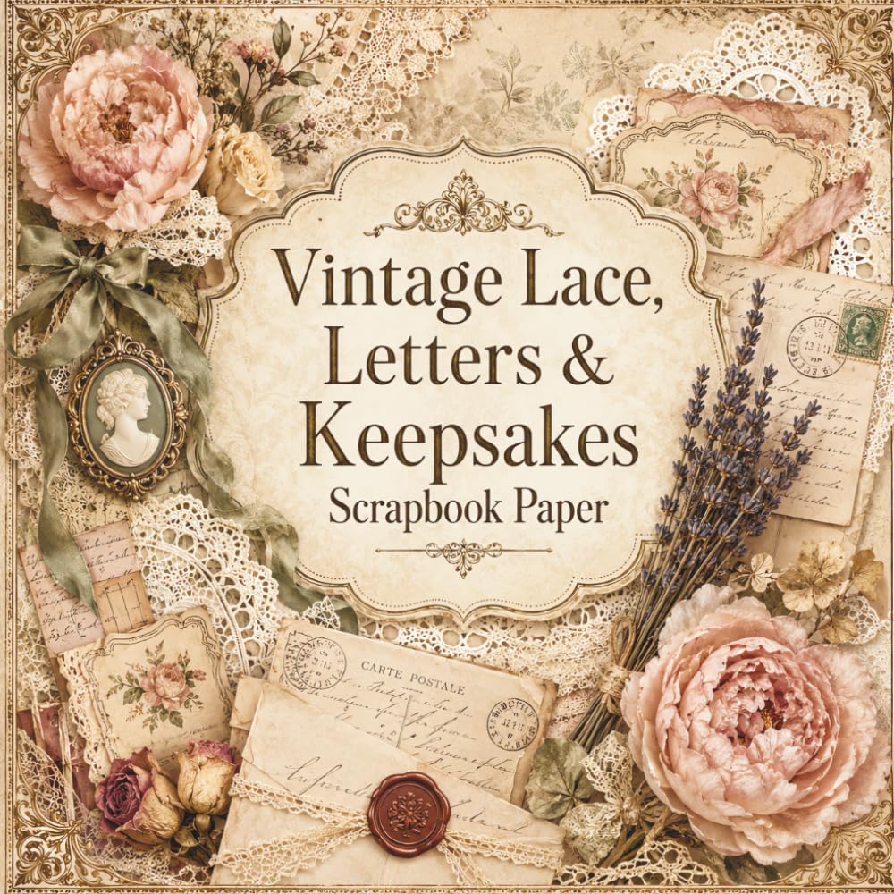 Vintage Lace Letters & Keepsakes Scrapbook Paper: Romantic Ephemera, Florals, Postcards, Tags & Decorative Craft Sheets for Junk Journals, Collage, Card Making and Paper Crafts baixar livro de graça