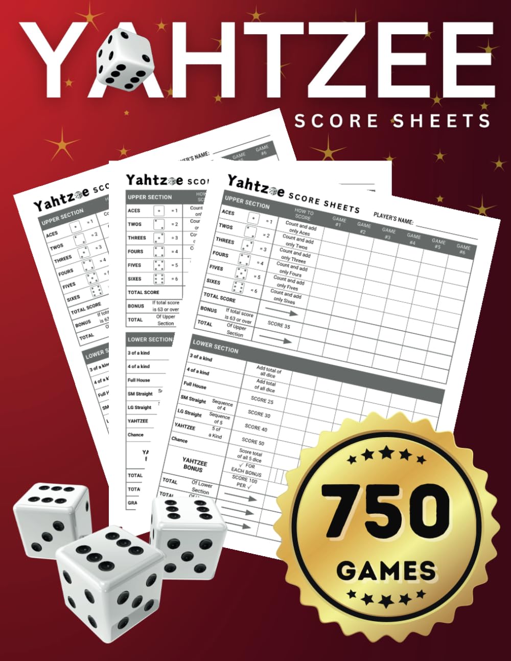 capítulo por capítulo baixar Yahtzee Score Sheets: 8.5 x 11 Large Print Yahtzee Score Pads 750+ Score Games for Scorekeeping | 130 Pages