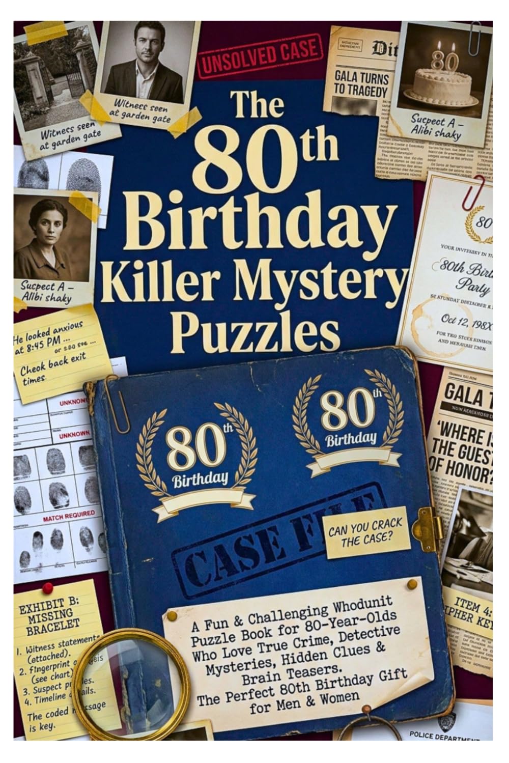 The 80th Birthday Killer Mystery Puzzles: A Fun & Challenging Whodunit Puzzle Book for 80-Year-Olds Who Love True Crime, Detective Mysteries, Hidden... Perfect 80th Birthday Gift for Men & Women baixar o livro de graça