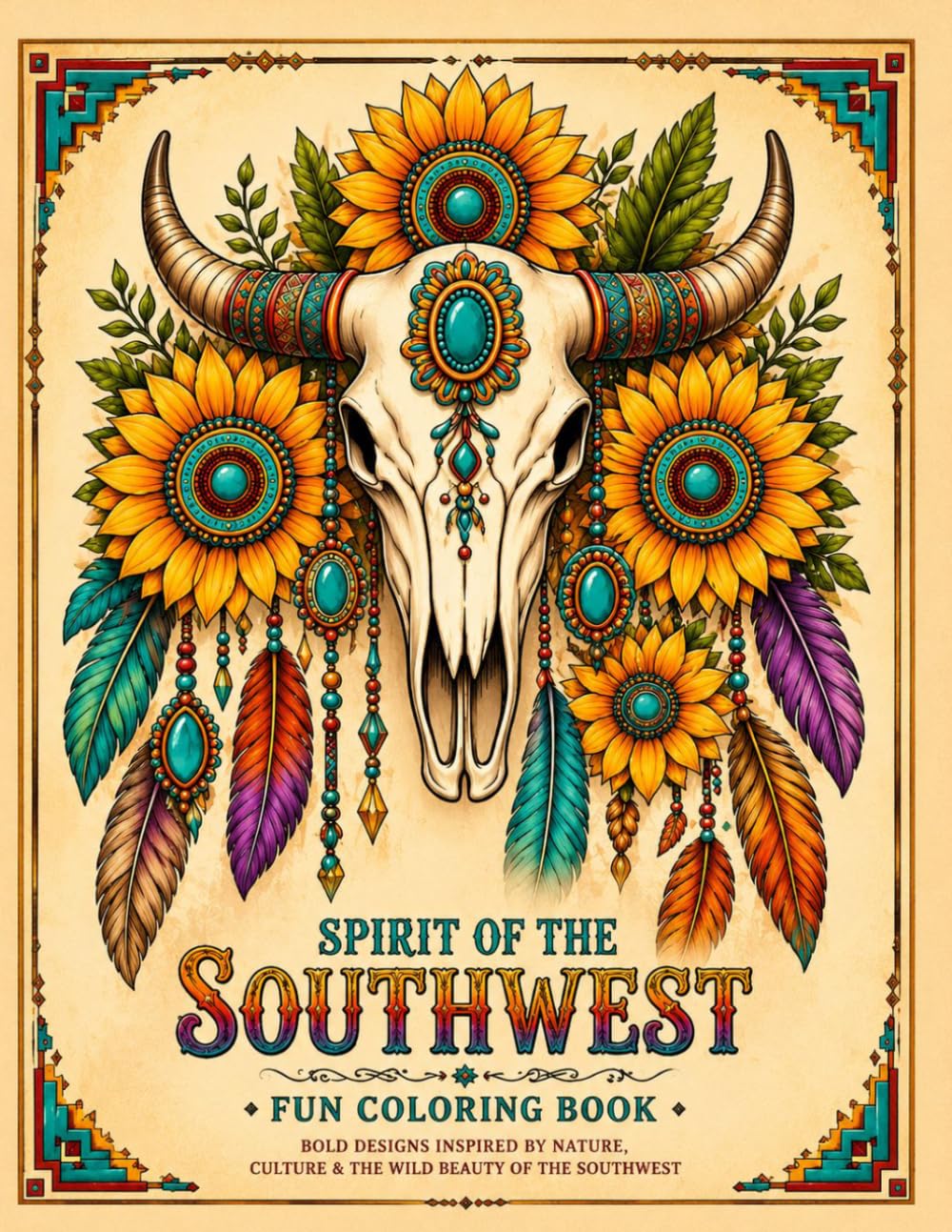 Spirit of the Southwest. Fun Coloring Book: Bold Designs Inspired by Nature, Culture & the Wild Beauty of the Southwest baixar o livro de graça