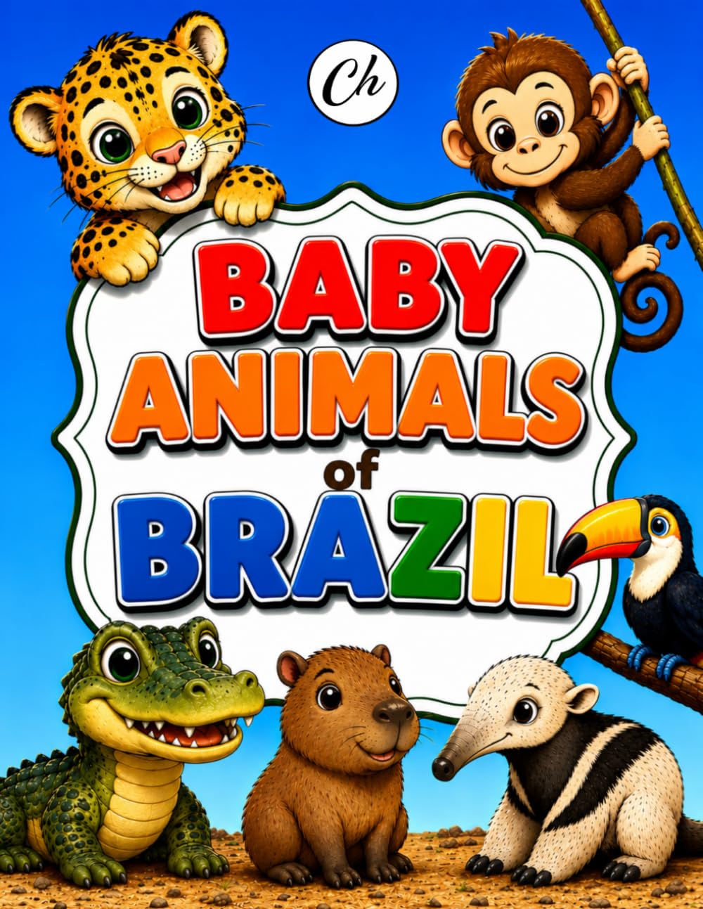 ler totalmente Baby Animals of Brazil: 80 Cute and Amazing Brazilian Animal Designs for Kids to Color, Learn and Explore
