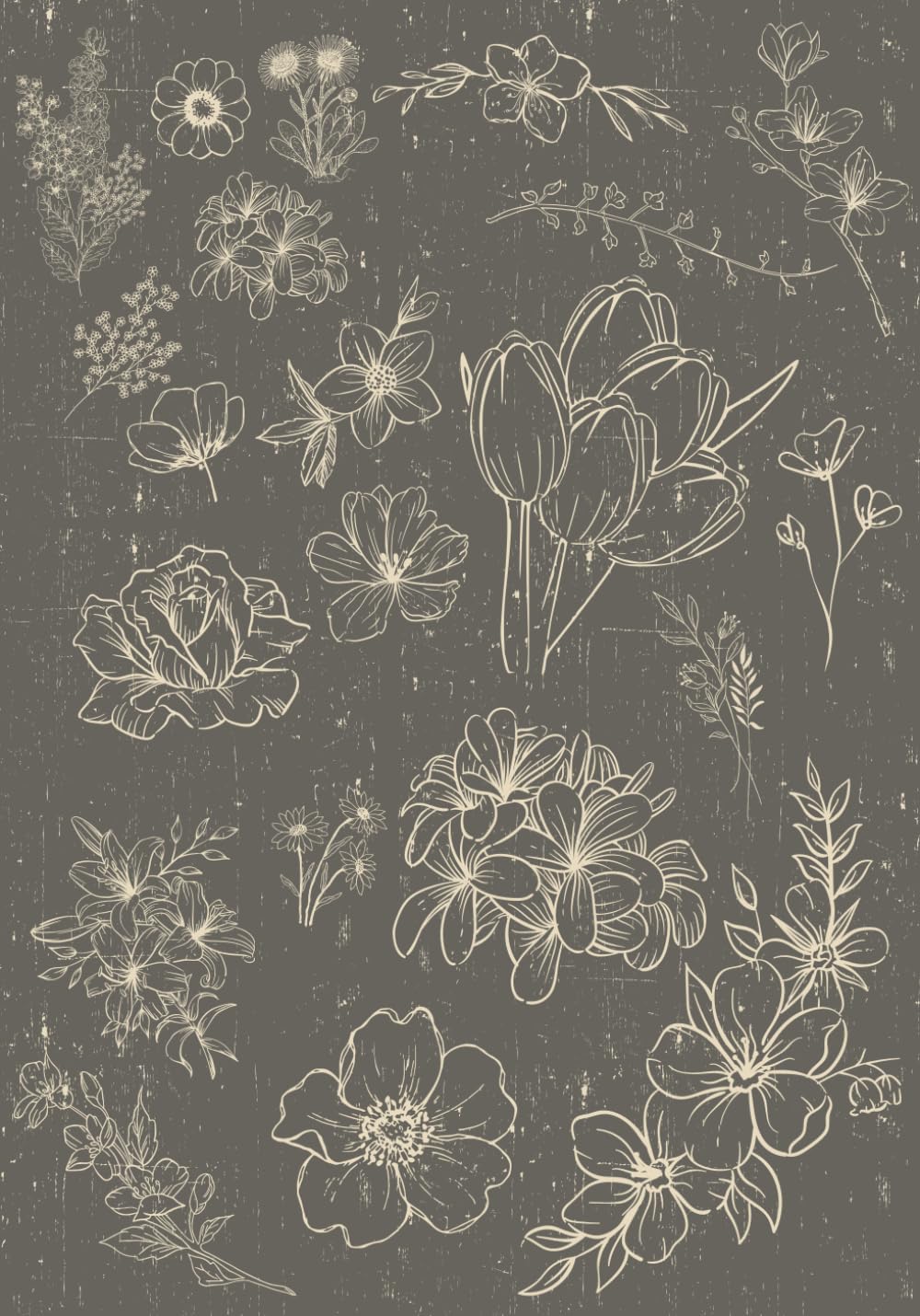 Botanical Notebook: Vintage Pastel Grey Floral Print Aesthetic Journal with 100 Sheets of Dot Grid Paper for School, College, Office, Work baixar livro de graça