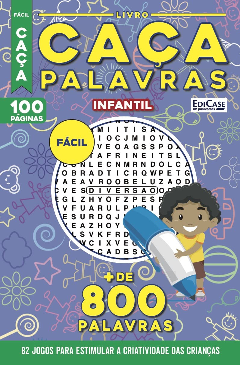 ler totalmente Livro Caça-Palavras Infantil 46: Nível Fácil - 82 jogos para estimular a criatividade das crianças
