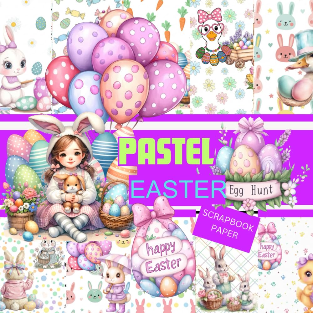 ler totalmente PASTEL EASTER SCRAPBOOK PAPER: This is used in DIY JUNK JOURNALS, ORIGAMI, COLLAGE