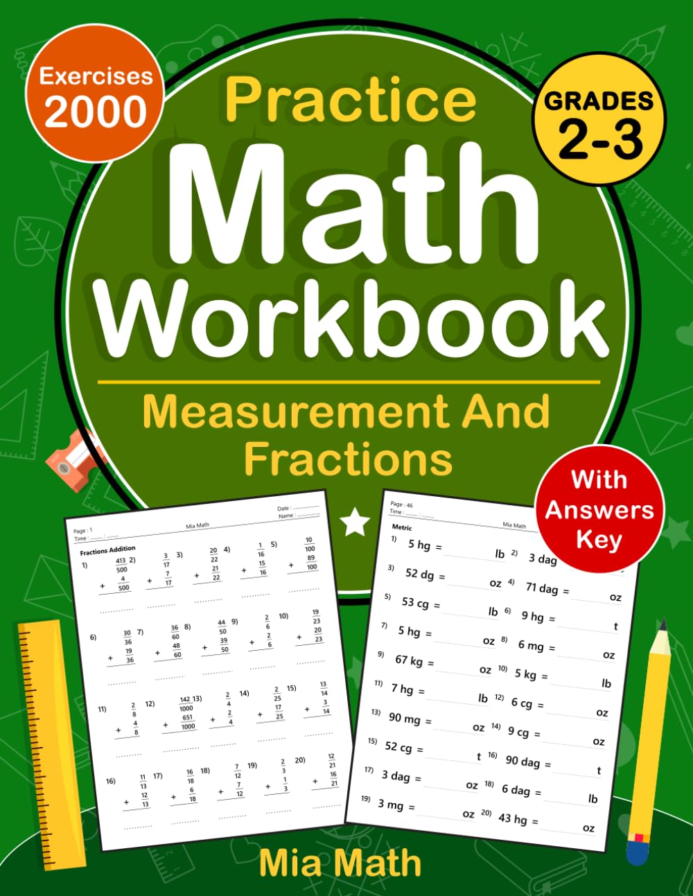capítulo por capítulo baixar Measurement And Fractions Workbook For Grades 2-3: Measurement And Fractions Practice Workbook For Kids Ages 7-9 With 2000 Exercises | Measurement & Fractions Worksheets For Grades 2-3