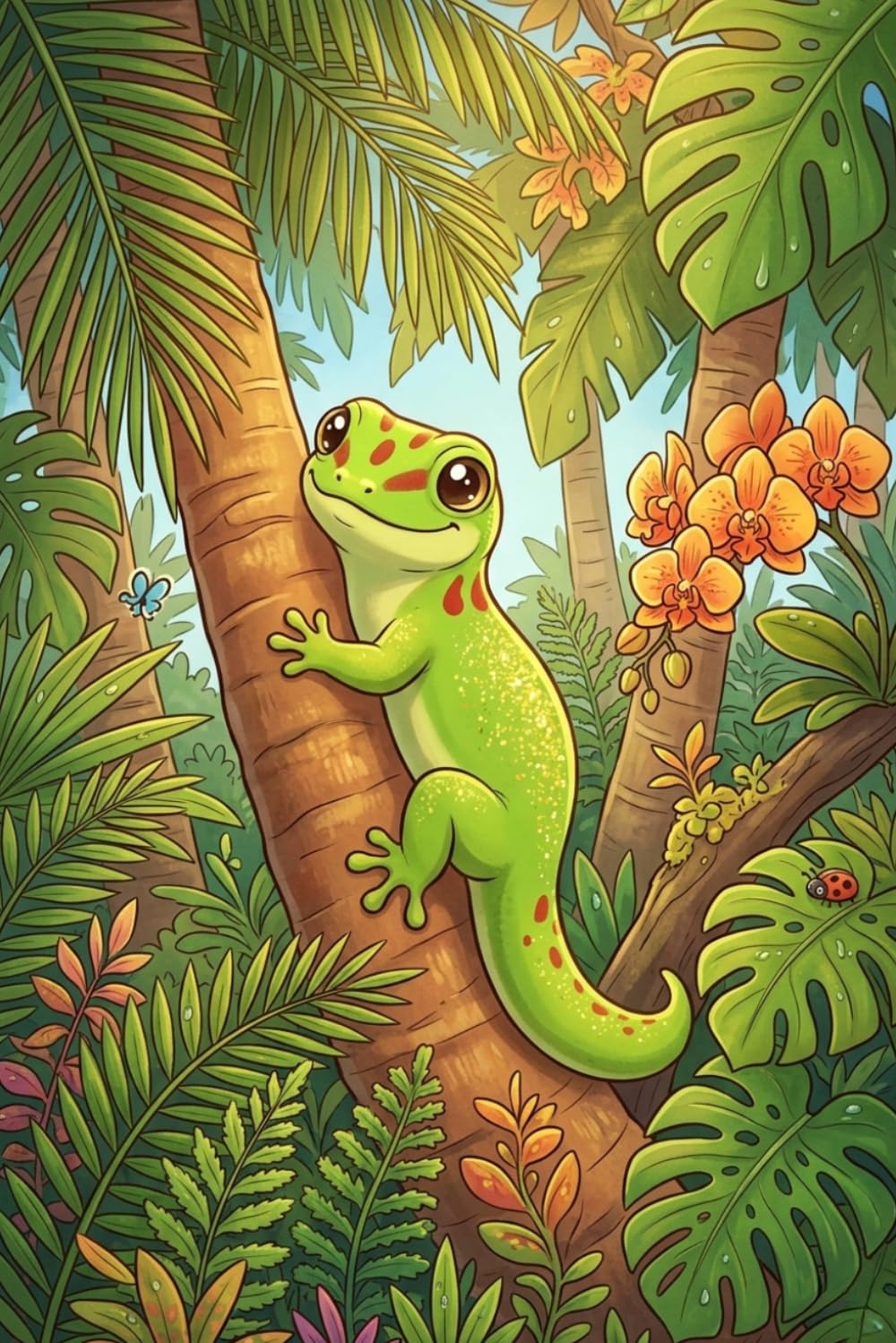 ler totalmente Gold Dust Day Gecko Journal – Kawaii Natural Habitat Cover: Part of the Lizard Collection – Themed for Kids, Teens & Adults - with Lined Pages