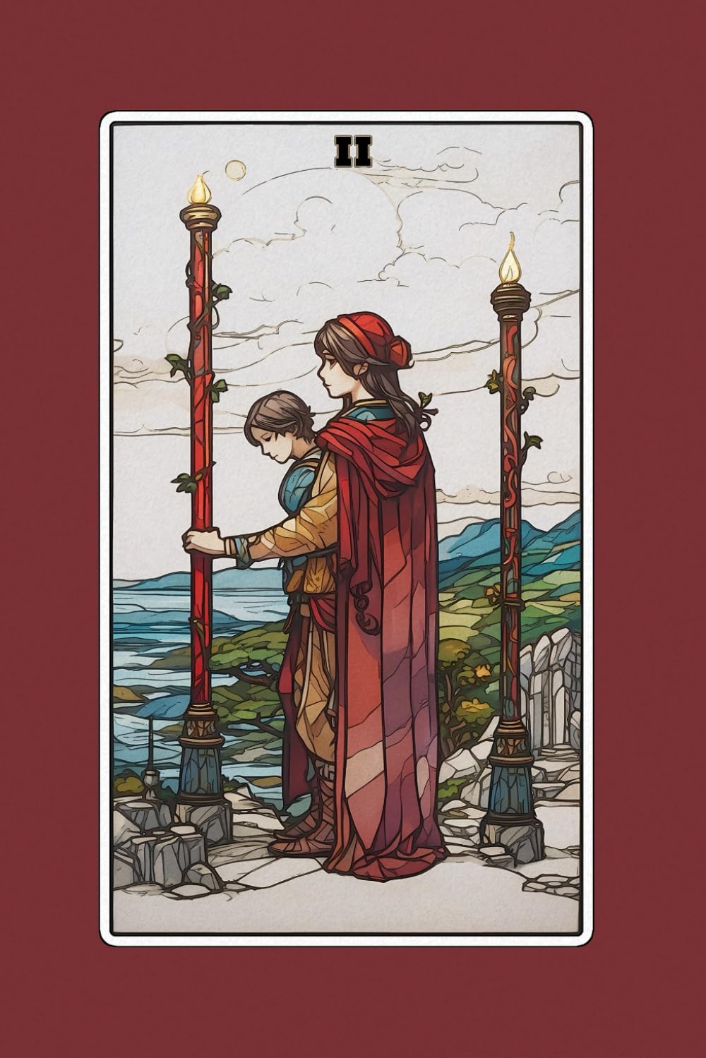 Two of Wands - Tarot Card Notebook - Card No.28 (Color Ed.): A5 Ruled Lined Tarot Journal Diary Sketchbook Notebook - Two of Wands (Planning and Decisions) baixar livro de graça