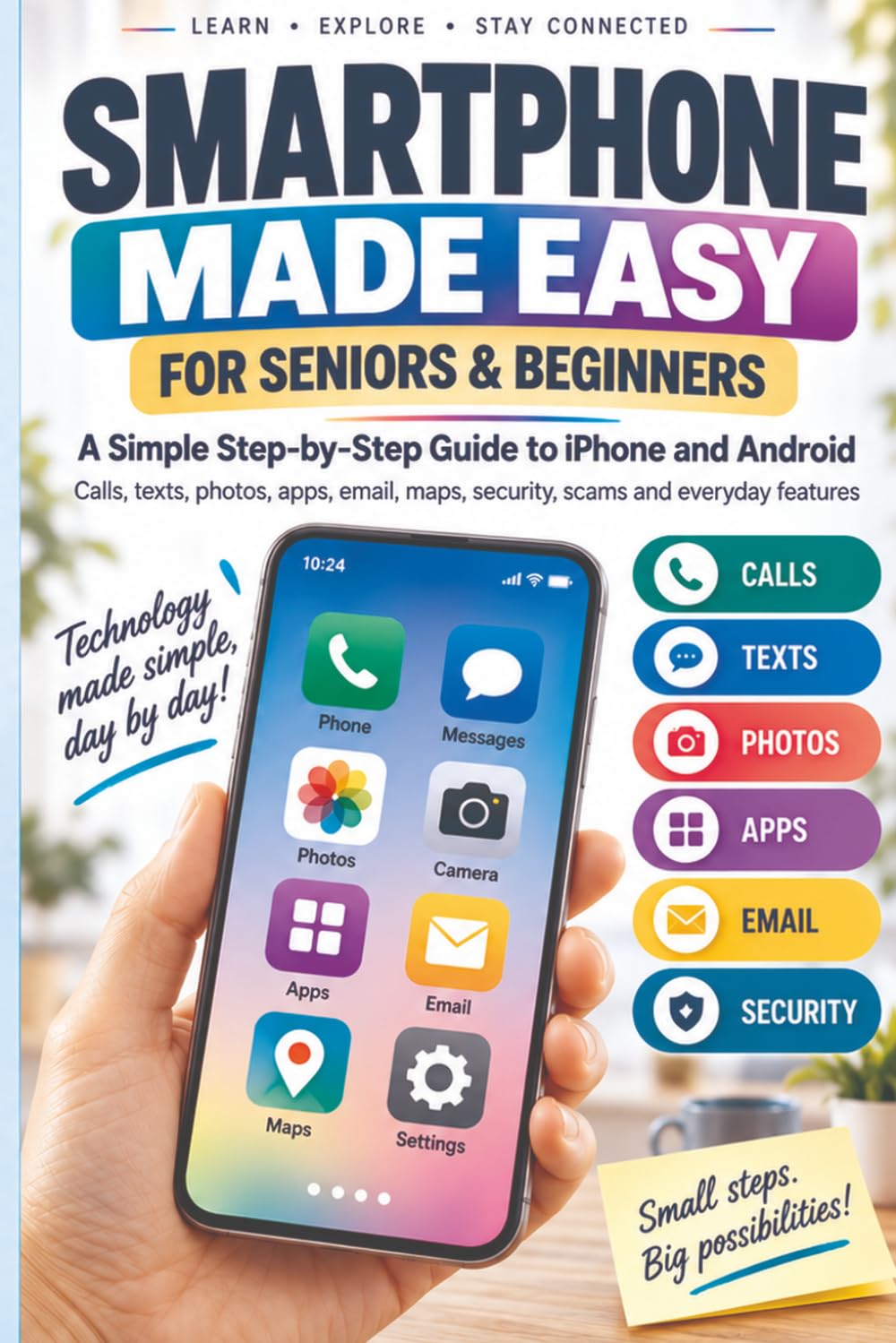 capítulo por capítulo baixar SMARTPHONE MADE EASY FOR SENIORS & BEGINNERS: A Simple Step-by-Step Guide to iPhone and Android: Calls, Texts, Photos, Apps, Email, Maps, Security, Scams and Everyday Features