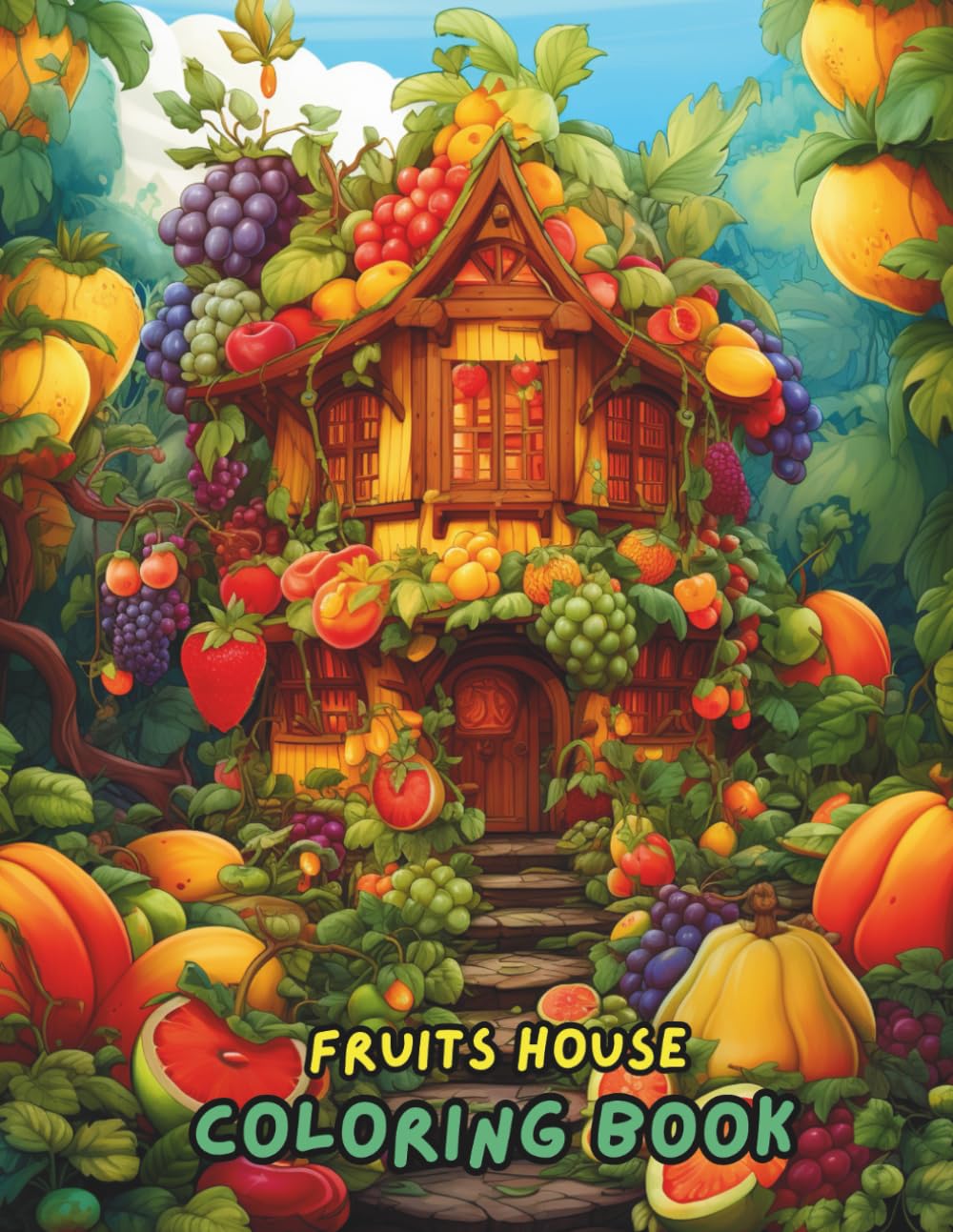 Fruits House Coloring Book: Fun and Relaxing Coloring Pages of Fruits, Houses, Gardens & Cute Scenes | Stress Relief and Creativity for Kids, Teens & Adults baixar livro de graça