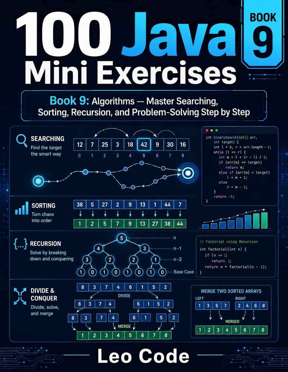 100 Java Mini Exercises –Book 9: Algorithms —: Master Searching, Sorting, Recursion, and Problem-Solving Step by Step (Spanish Edition) baixar livro de graça