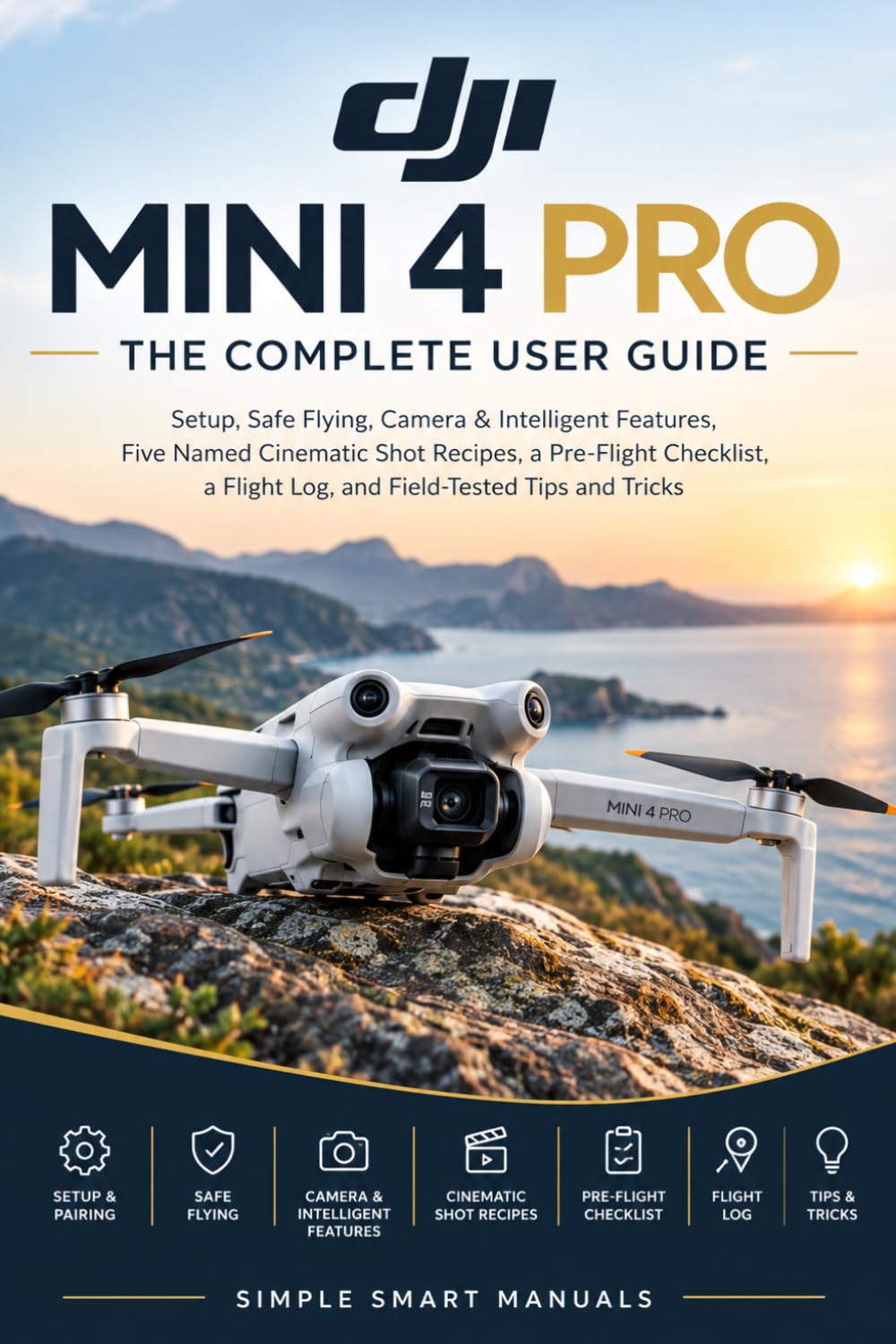 Dji Mini 4 Pro the Complete User Guide: Setup, Safe Flying, Camera & Intelligent Features, Five Named Cinematic Shot Recipes, a Pre-Flight Checklist, a Flight Log, and Field-Tested Tips and Tricks