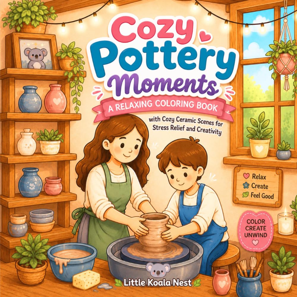 ler totalmente Cozy Pottery Moments: A Relaxing Coloring Book with Cozy Ceramic Scenes for Stress Relief and Creativity