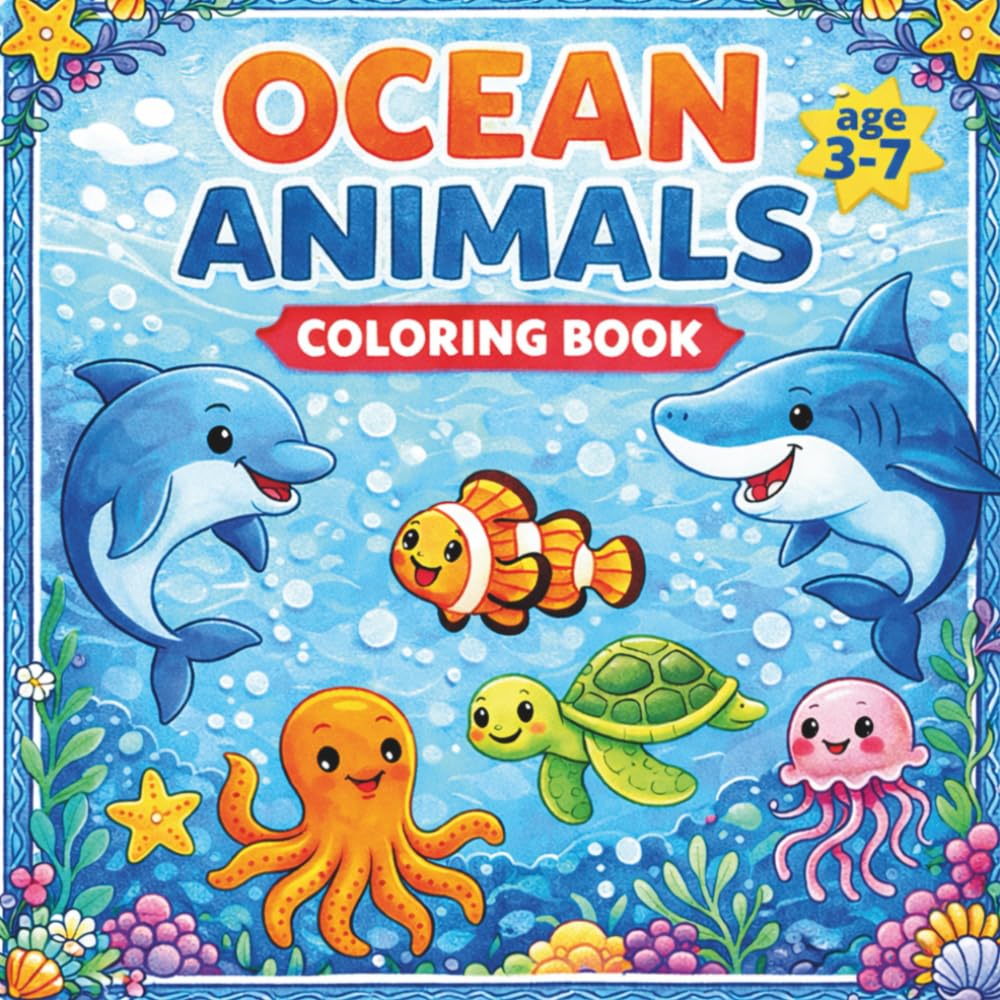 capítulo por capítulo baixar Ocean Animals Coloring Book: Learn Ocean Animal Names Through Fun Coloring – Ages 3–7