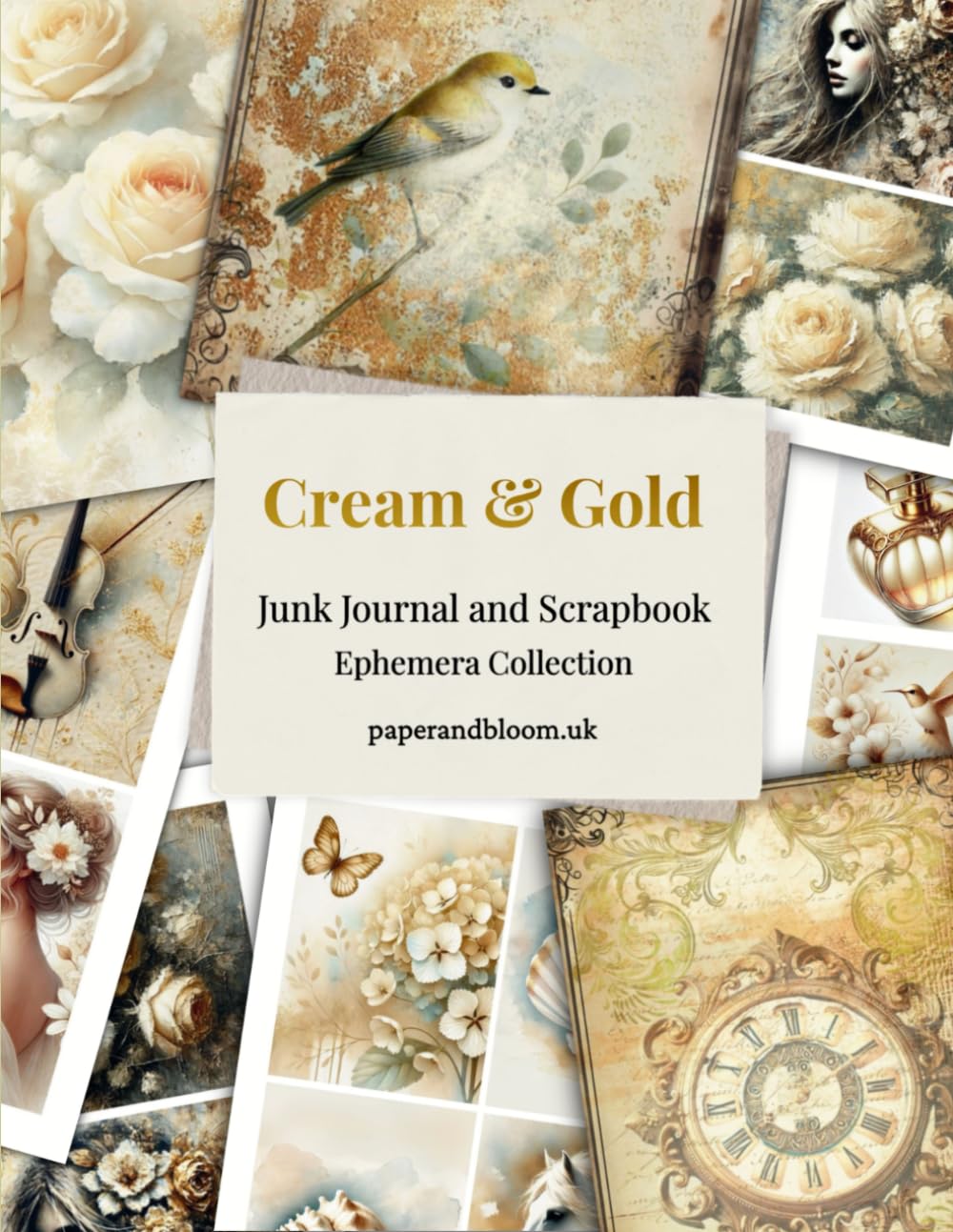 Cream and Gold: Junk Journal and Collage Ephemera Collection baixar o livro de graça