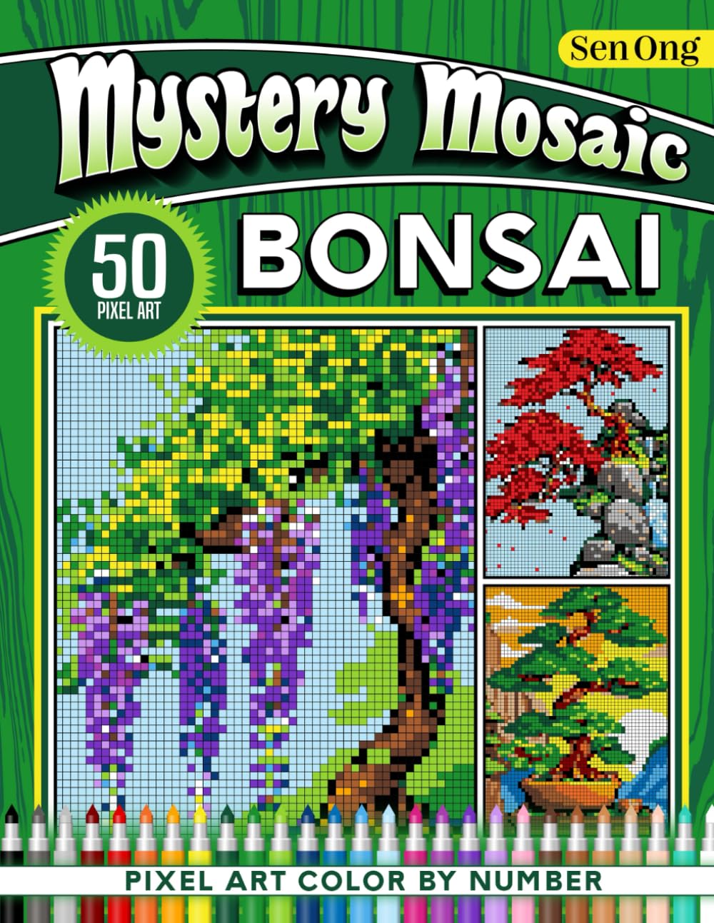 capítulo por capítulo baixar Bonsai Mystery Mosaics Color by Number: 50 Pixel Art for Relaxation and Fun