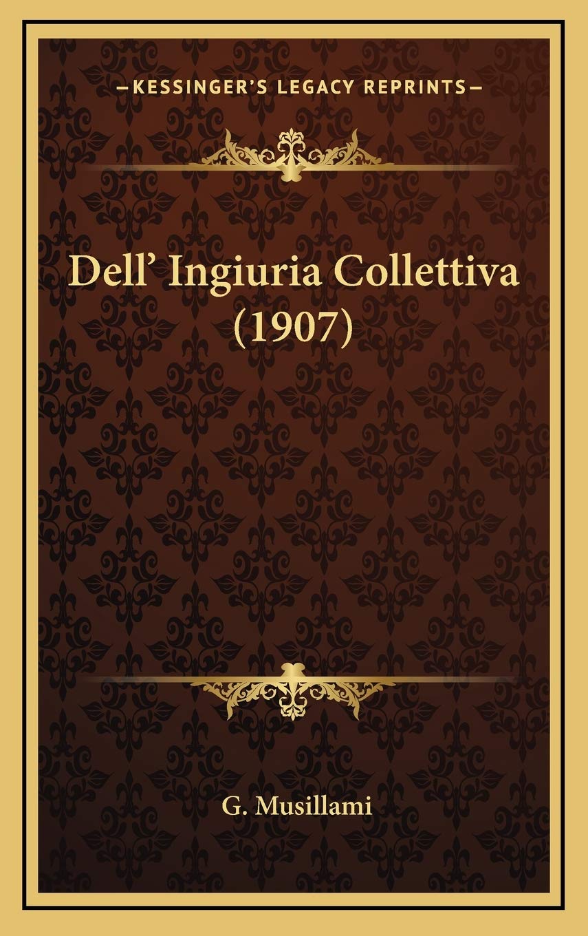 Dell' Ingiuria Collettiva (1907) baixar o livro de graça