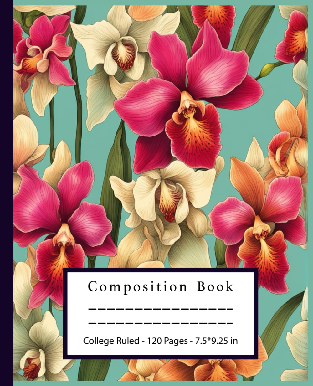 ler totalmente Composition Notebook College Ruled: Vintage Aesthetic Journal, Beautiful Orchid Notebook for Women and Men, Colorful Blank Journal with Cute flowers Diary to Write in, Gift for Girls, Boys