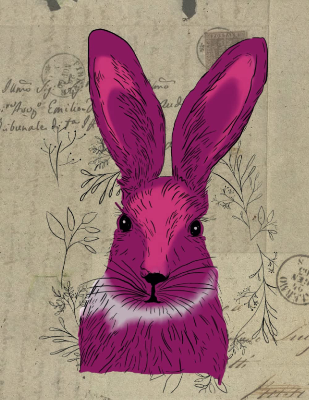 Rabbit Aesthetic Notebook Journal Vintage Easter Bunny Old Letter Paper Design: Wide Lined Composition Notepad for Writing Notes at Work Home or School baixar livro de graça