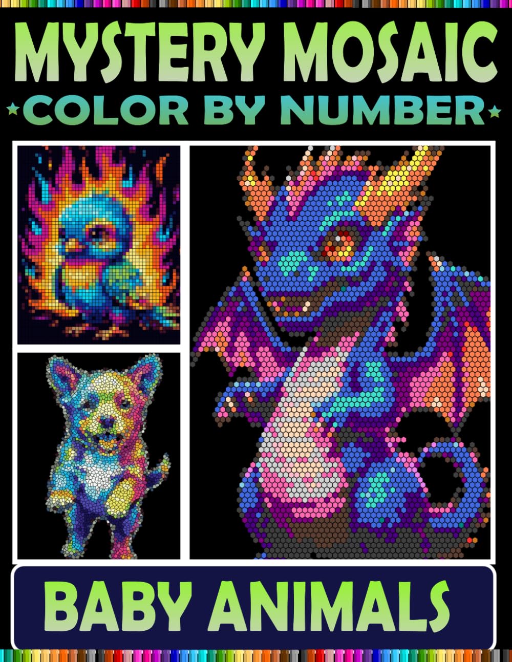 Baby Animals Mystery Moasic: 100 Color by Number Pixel Art for Adults & Teens With 4 Unique Shapes in Rectangle,Triangle, Hexagon and Polygon baixar livro de graça
