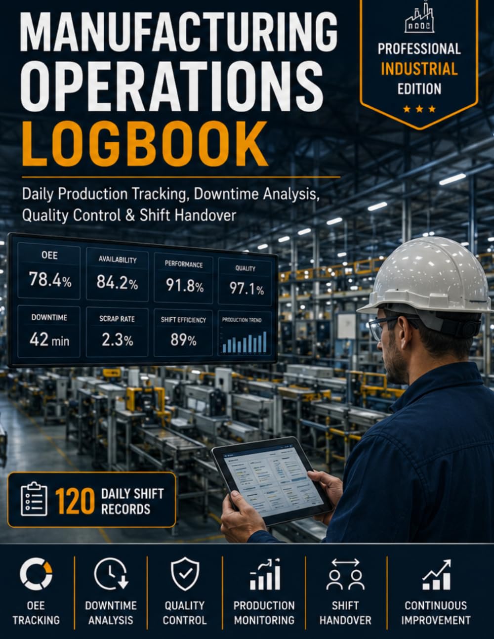 Manufacturing Operations LOGBOOK: Production Tracking, Downtime Analysis, Quality Control, OEE Monitoring & Shift Handover baixar o livro de graça
