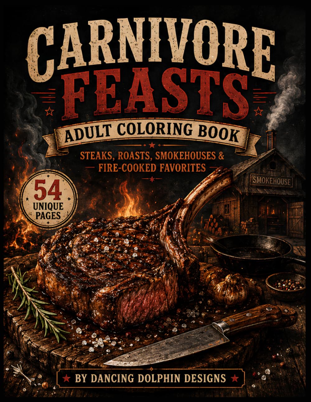 ler totalmente Carnivore Feasts: Adult Coloring Book: Steaks, Roasts, Smokehouses & Fire-Cooked Favorites