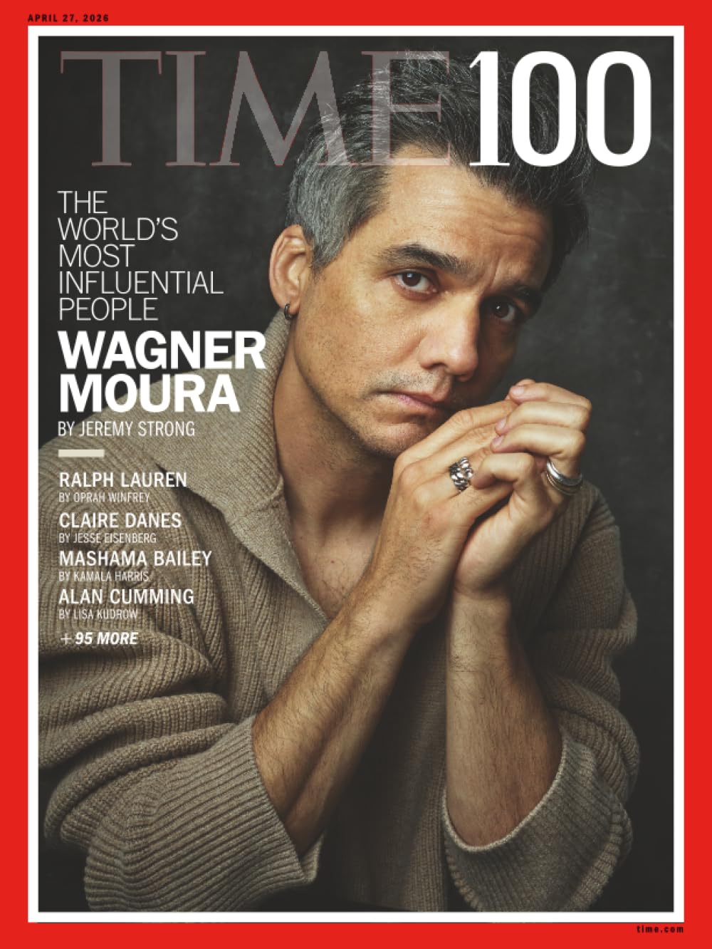 TIME Magazine – TIME 100 Most Influential People: Wagner Moura: Issue dated 27th April 2026, Europe Edition – Authorised Amazon Reprint Edition