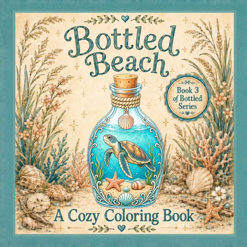ler totalmente Bottled Beach: A Cozy 8.5 x 8.5 Adult Coloring Book Full of Enchanting Beach Images