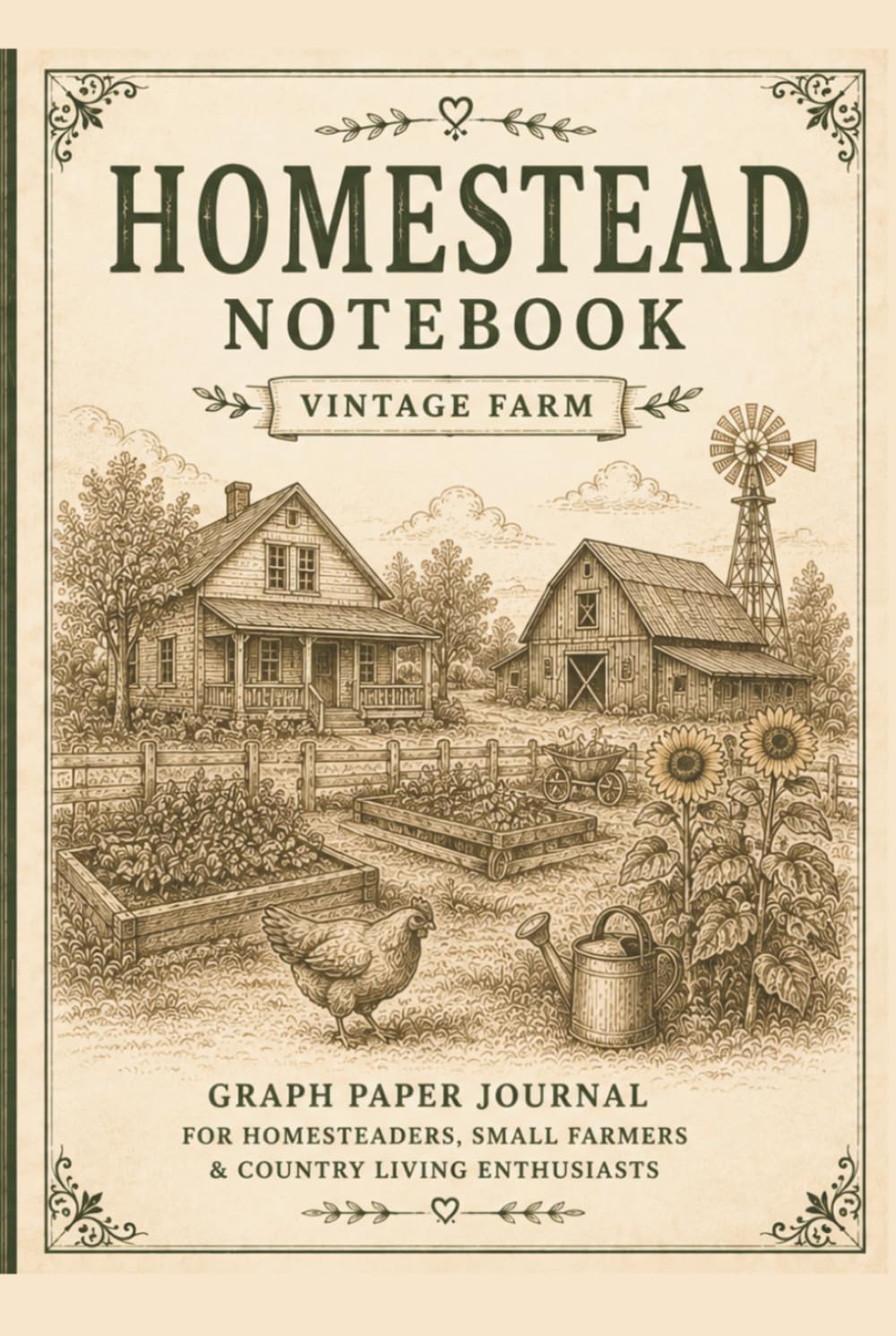 ler totalmente Homestead Notebook: Vintage Farm Graph Paper Journal for Homesteaders, Small Farmers, Garden Planning, Farm Notes & Country Living