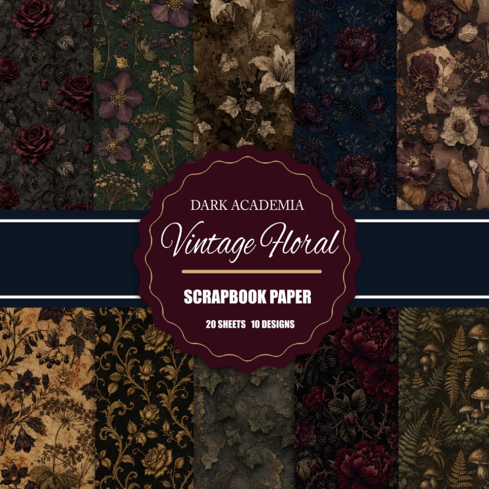 capítulo por capítulo baixar Dark Academia Vintage Floral Scrapbook Paper: 20 Double-Sided Craft Paper Sheets, 10 Dark Cottagecore & Gothic Botanical Designs for Scrapbooking,... Card Making and Bullet Journal Covers