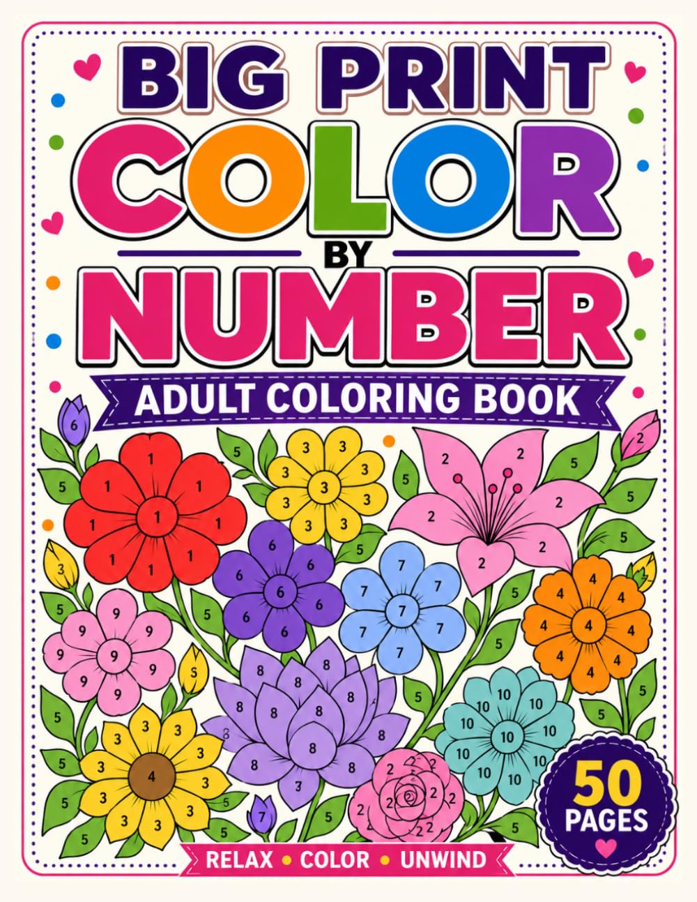 capítulo por capítulo baixar Big Print Color by Number Adult Coloring Book: Easy Large Print Floral Color by Number Designs for Adults, Seniors & Beginners | 50 Relaxing Flower... Stress Relief, Mindfulness and Creative Fun