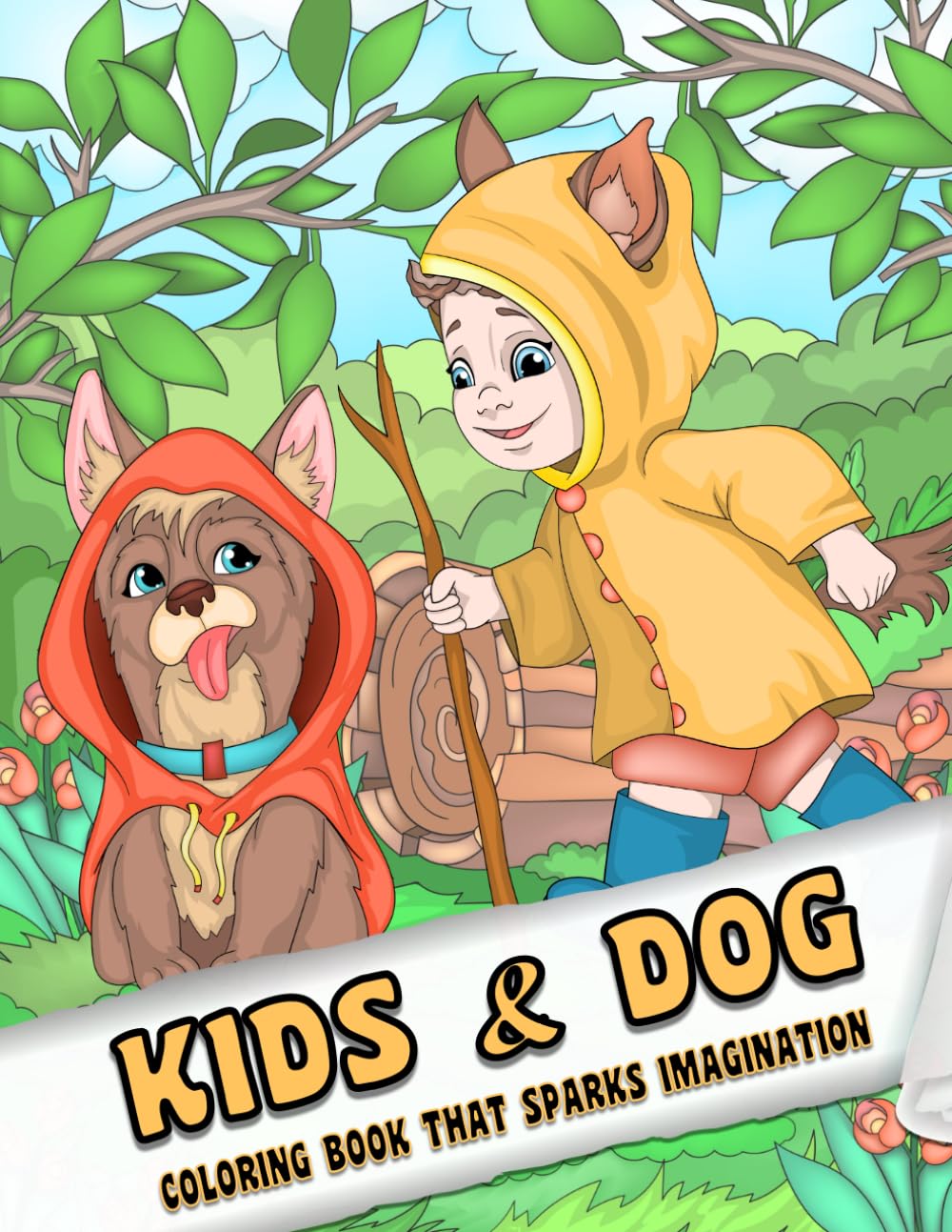 Kids and Dog: Coloring Book for Adults and Kids, Simple and Big Designs for Stress Relief and Relaxation with Kids Having Fun with Their Favorite Dogs baixar o livro de graça