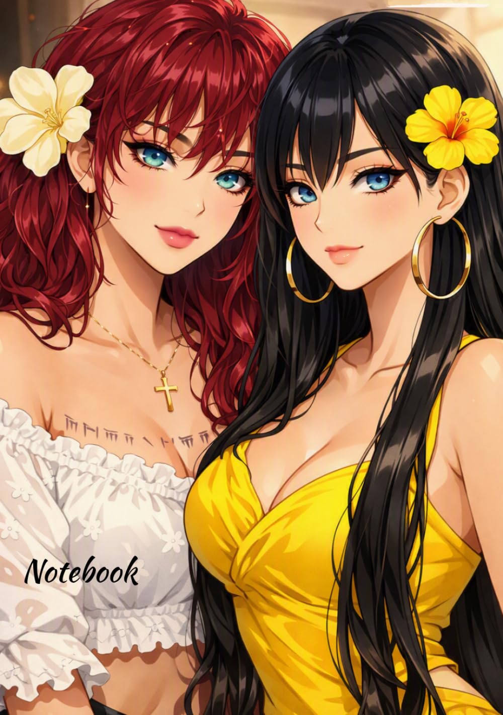 capítulo por capítulo baixar Aesthetic Anime Hardcover Notebook | 90 Pages Lined Journal, Colorful Fantasy Art Diary with Two Cute Girls, Flowers, and Dreamy Nature Design