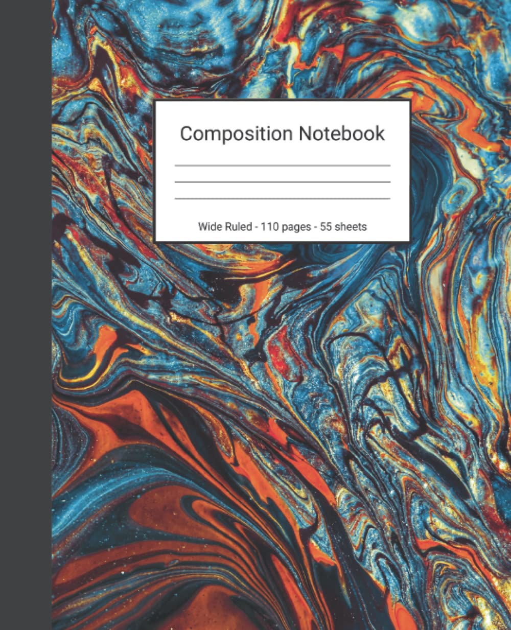 Composition Notebook: Wide Ruled Paper Notebook Journal - Blue And Orange Liquid Marble - Blank Wide Lined Workbook baixar o livro de graça