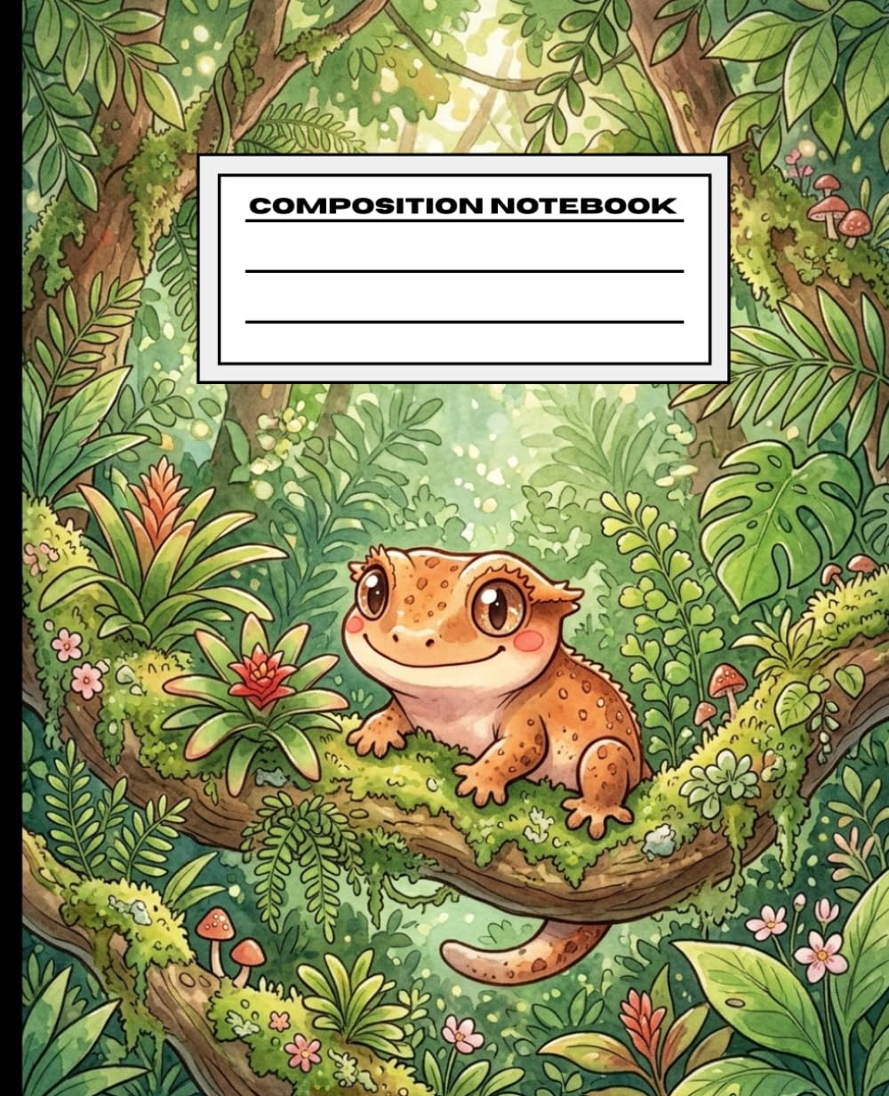 Cute Kawaii Crested Gecko Composition Notebook: Lined Wide Ruled for School & Writing: Adorable Reptile Lover Gift | 7.5" x 9.25" Composition Book for Students, Notes & Journaling baixar livro de graça