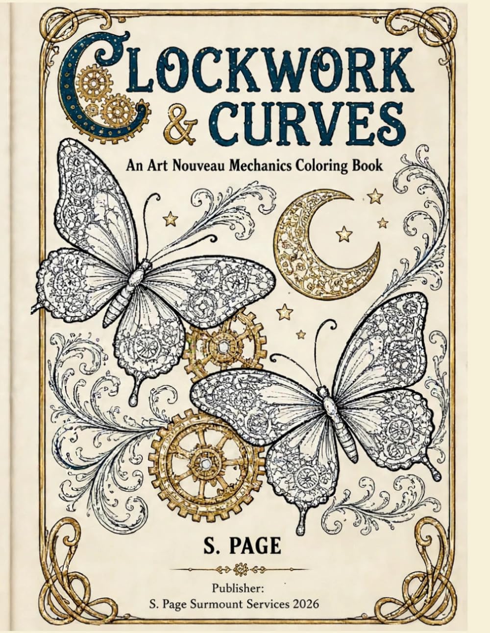 Clockwork & Curves: The Art Nouveau Mechanics Coloring Series: Butterflies baixar livro de graça