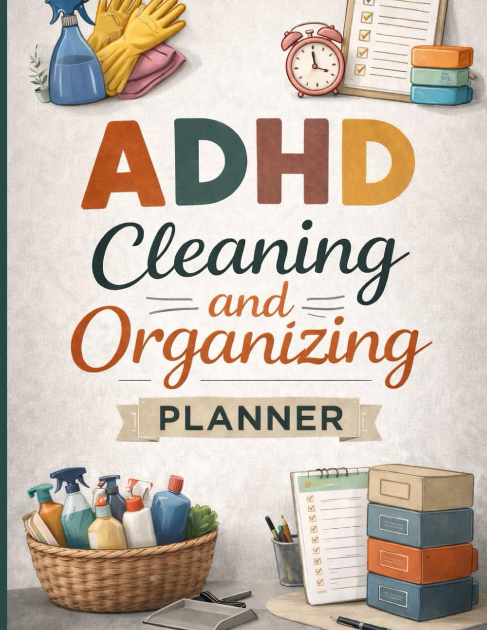 ler totalmente ADHD Cleaning and Organizing Planner: 30 Weeks Cleaning Schedule & Home Organization Lists & a Room-by-Room Cleaning Checklists, for ADHD Adults and Women