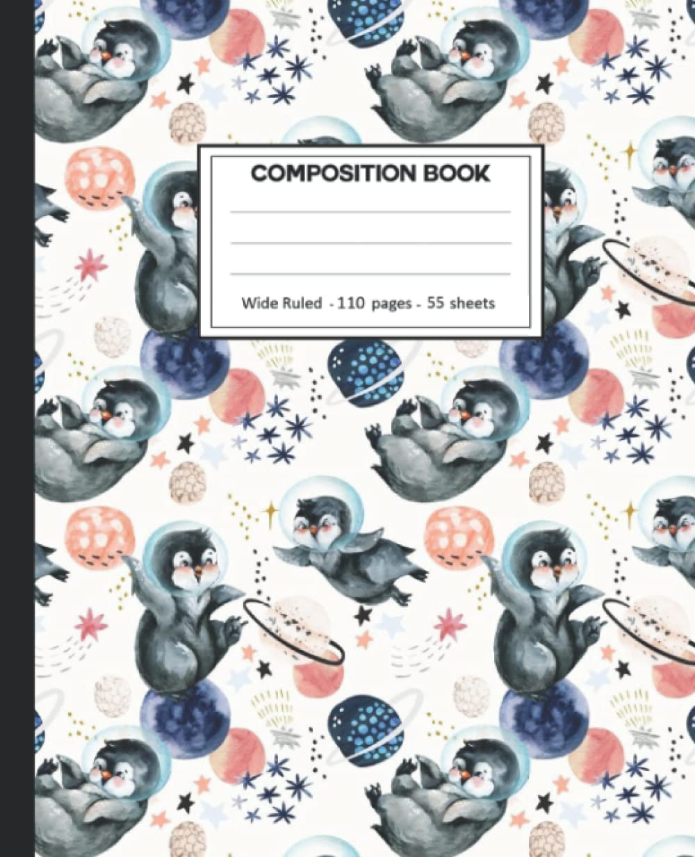 Composition Notebook: College Ruled: 110+ Lined Pages Writing Journal: Penguin on White. baixar livro de graça