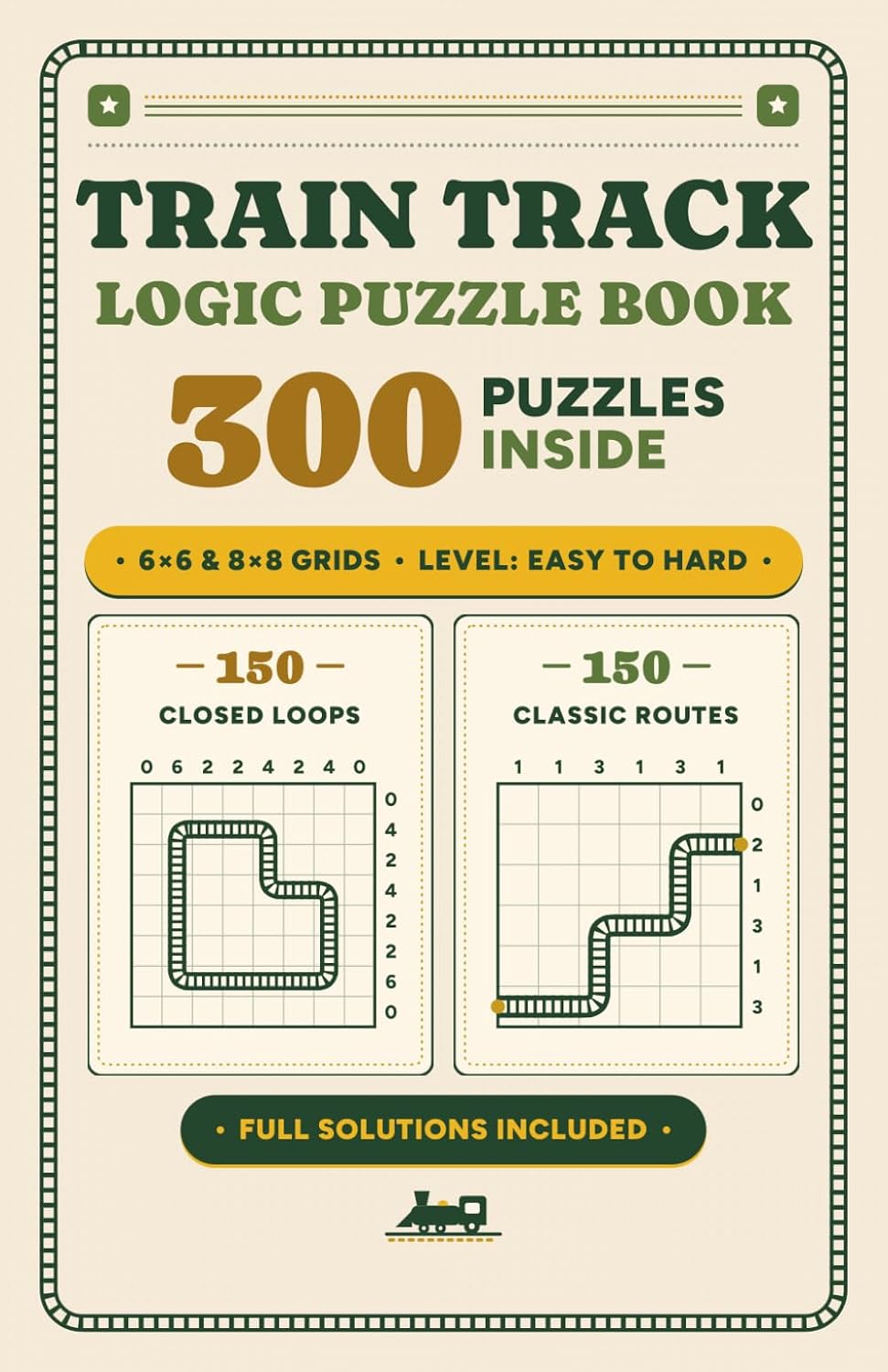 capítulo por capítulo baixar Train Track Logic Puzzle Book: 300 Puzzles for Adults with 150 Classic Routes, 150 Closed Loops, 6×6 & 8×8 Grids in a Travel Size, and Easy to Hard Difficulty