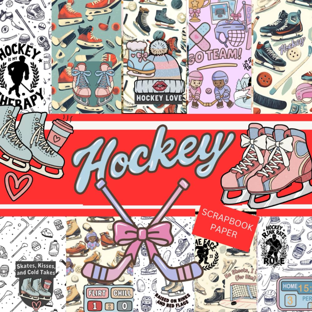 HOCKEY SCRAPBOOK PAPER: This is used in DIY junk journals, Decoupage, Ephemera, Origami baixar o livro de graça