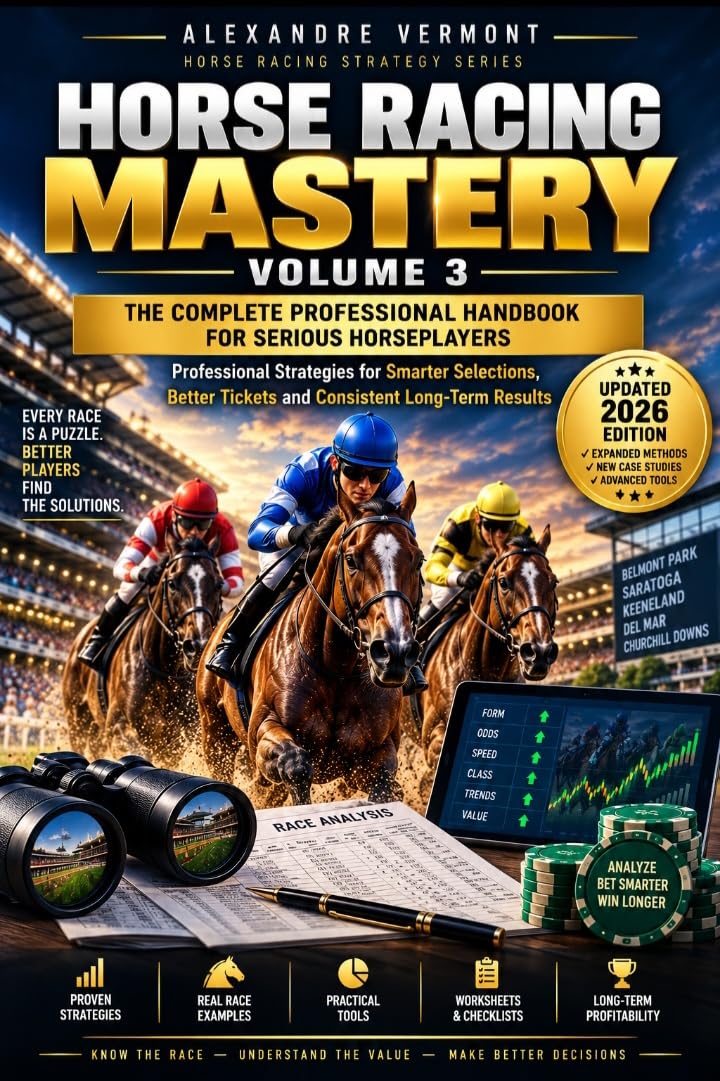 ler totalmente HORSE RACING MASTERY – VOLUME 3: Professional Handicapping, Race Analysis, Betting Strategies, Case Studies, Workbooks and Visual Betting Tickets (English Edition)