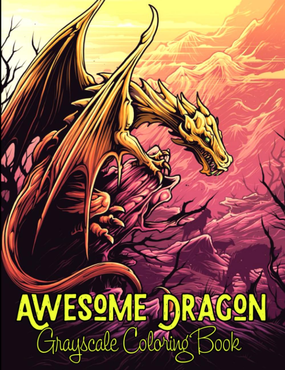 ler totalmente Awesome Dragon: Grayscale coloring book for adults