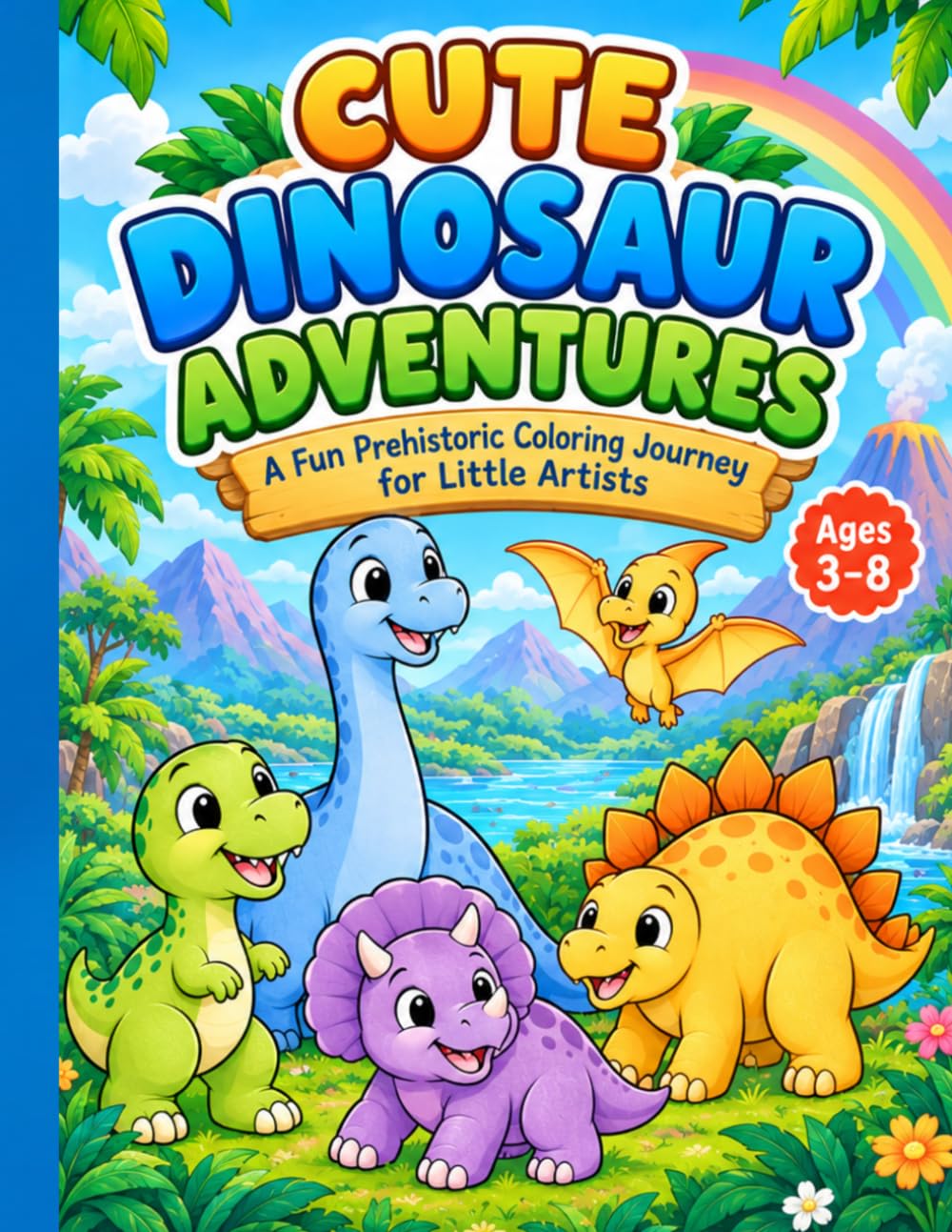 CUTE DINOSAUR ADVENTURES: A Fun Prehistoric Coloring Journey for Little Artists baixar o livro de graça
