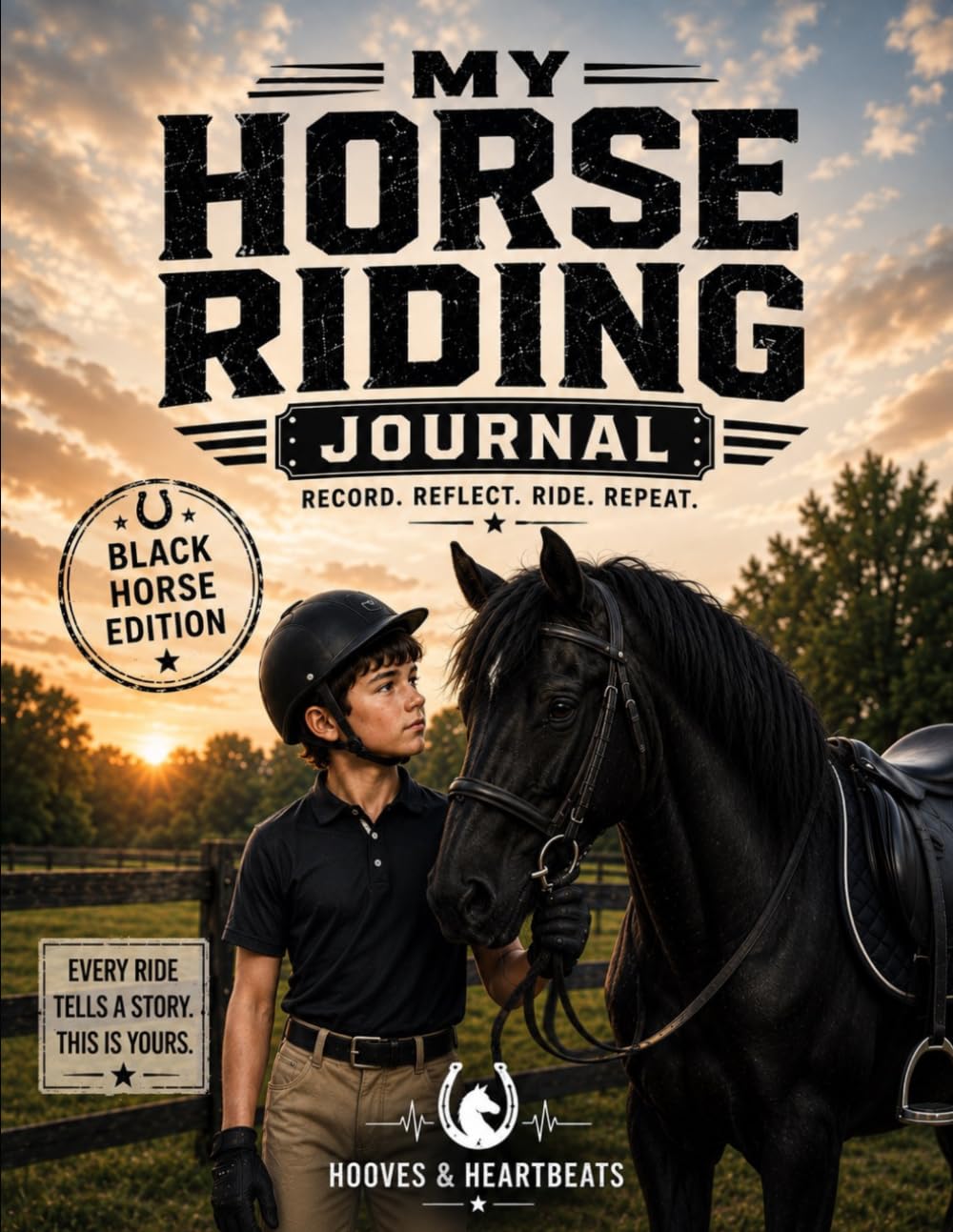 ler totalmente My Horse Riding Journal: For Boys Aged 4-12 - Black Horse Edition