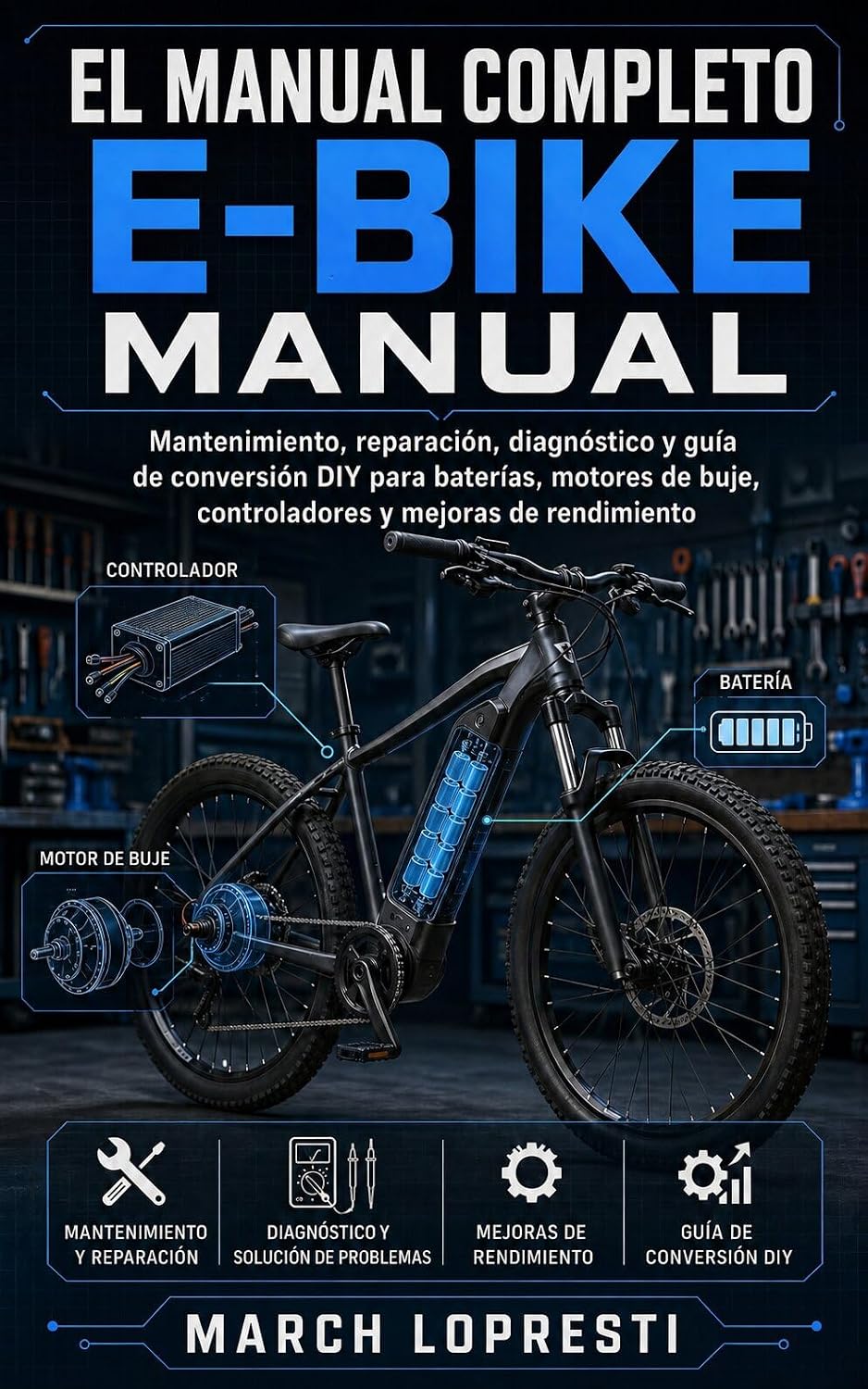Bicicleta eléctrica: Guía completa de mantenimiento, reparación, batería, controlador, motor de buje y conversiones DIY (Spanish Edition) baixar o livro de graça