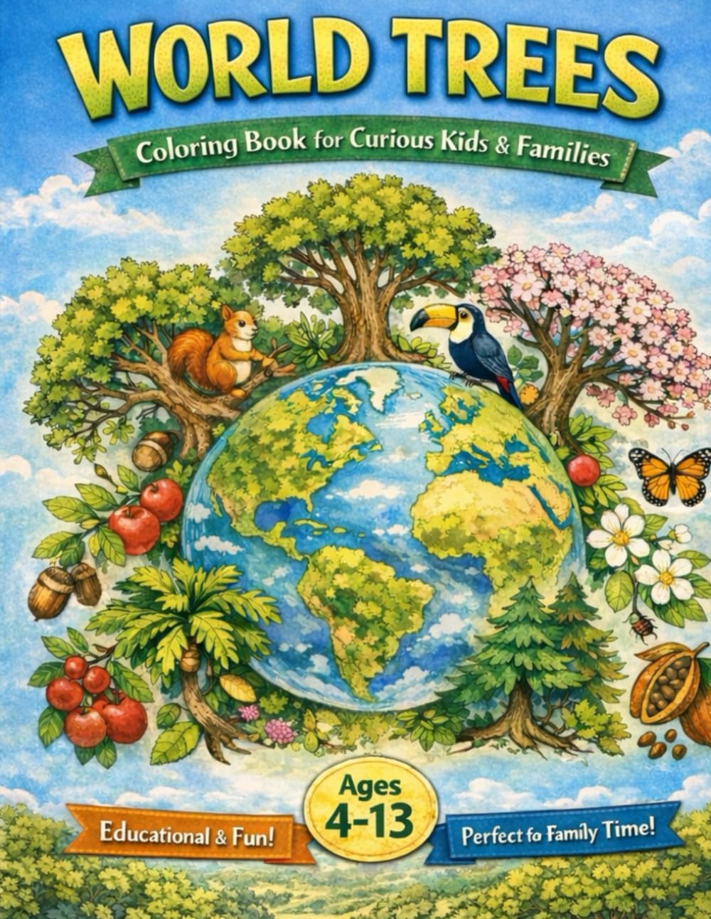 WORLD TREES Coloring Book for Curious Kids & Families: Coloring Book for Curious Kids & Families baixar o livro de graça