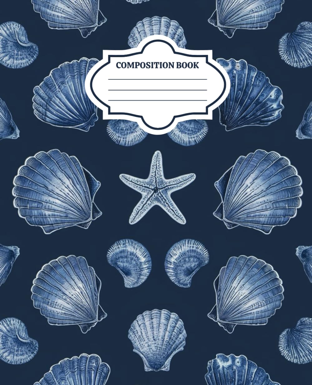 Aesthetic Composition Notebook: Blue Seashell Journal, Preppy Coastal Granddaughter Beachy Vibes - Pretty Wide Ruled Notebook Ideal for School & College | 220 pages baixar o livro de graça